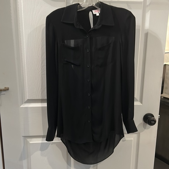Parker Long Sleeve, Open Back ,Silk Blouse - Picture 2 of 11
